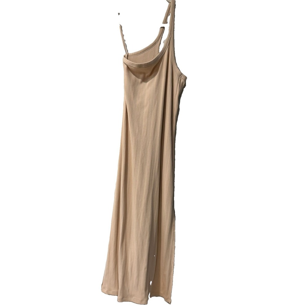 Aerie Summer Beige ribbed one shoulder Dress Bodycon Size M